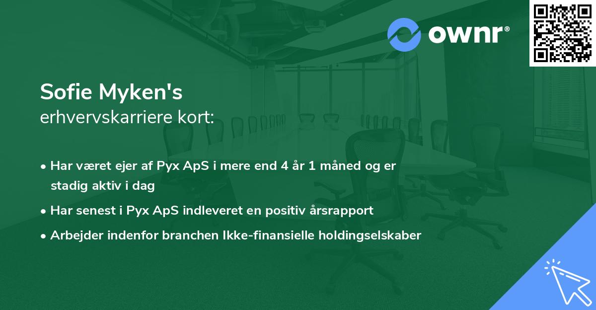 Sofie Myken's erhvervskarriere kort