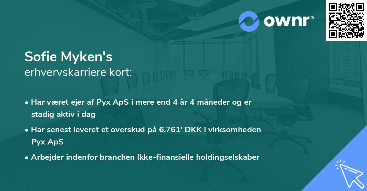 Sofie Myken's erhvervskarriere kort