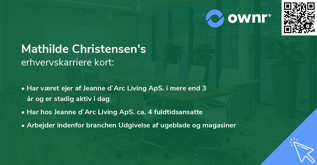Mathilde Christensen's erhvervskarriere kort