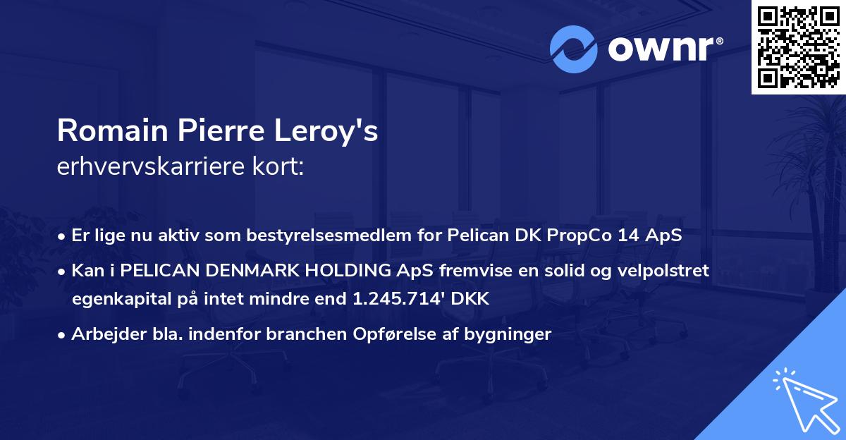 Romain Pierre Leroy's erhvervskarriere kort