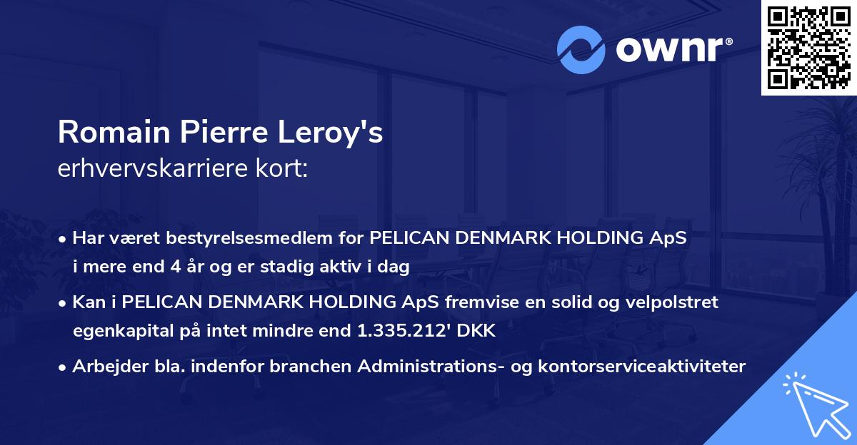 Romain Pierre Leroy's erhvervskarriere kort