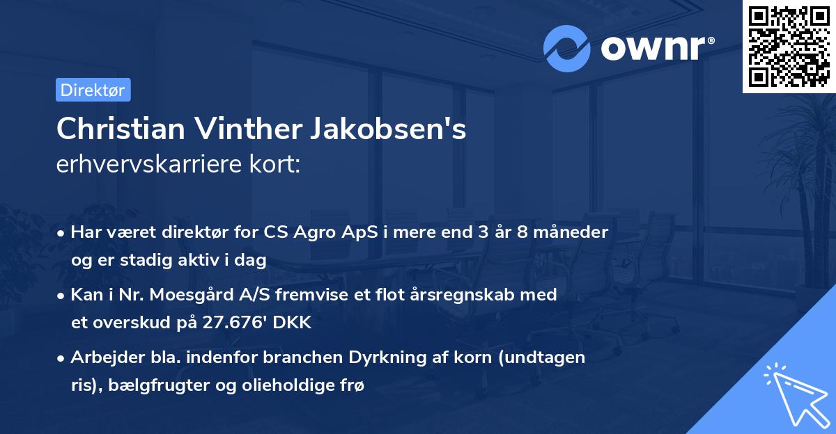 Christian Vinther Jakobsen's erhvervskarriere kort
