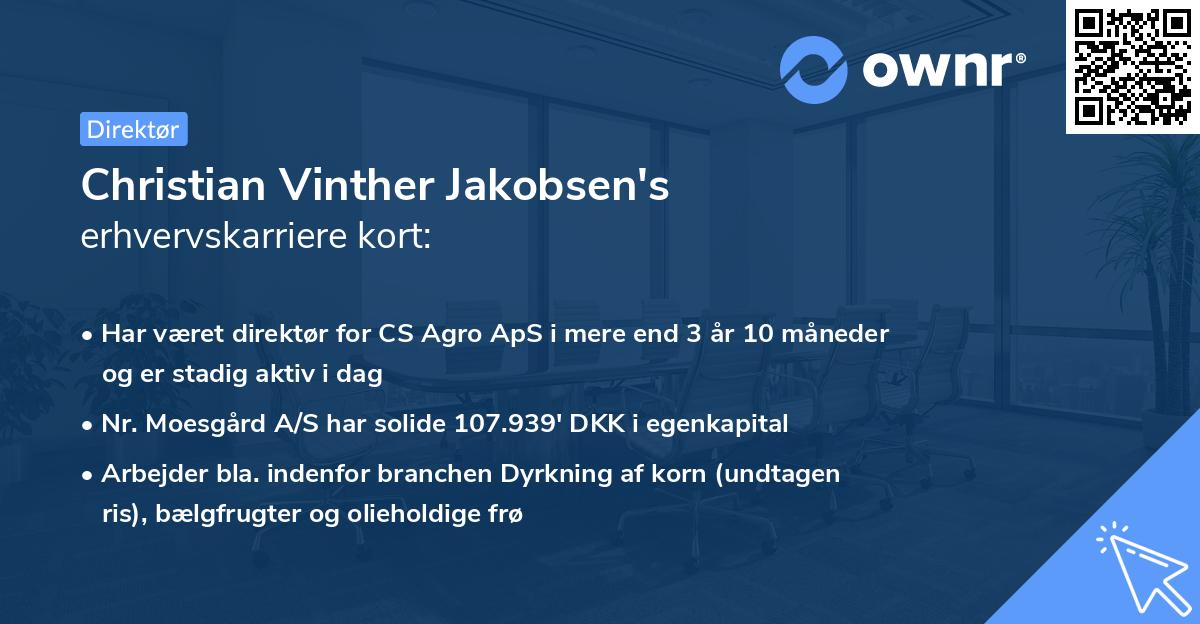 Christian Vinther Jakobsen's erhvervskarriere kort