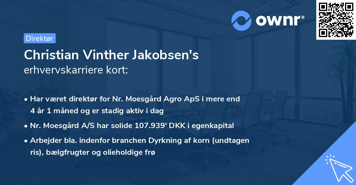 Christian Vinther Jakobsen's erhvervskarriere kort