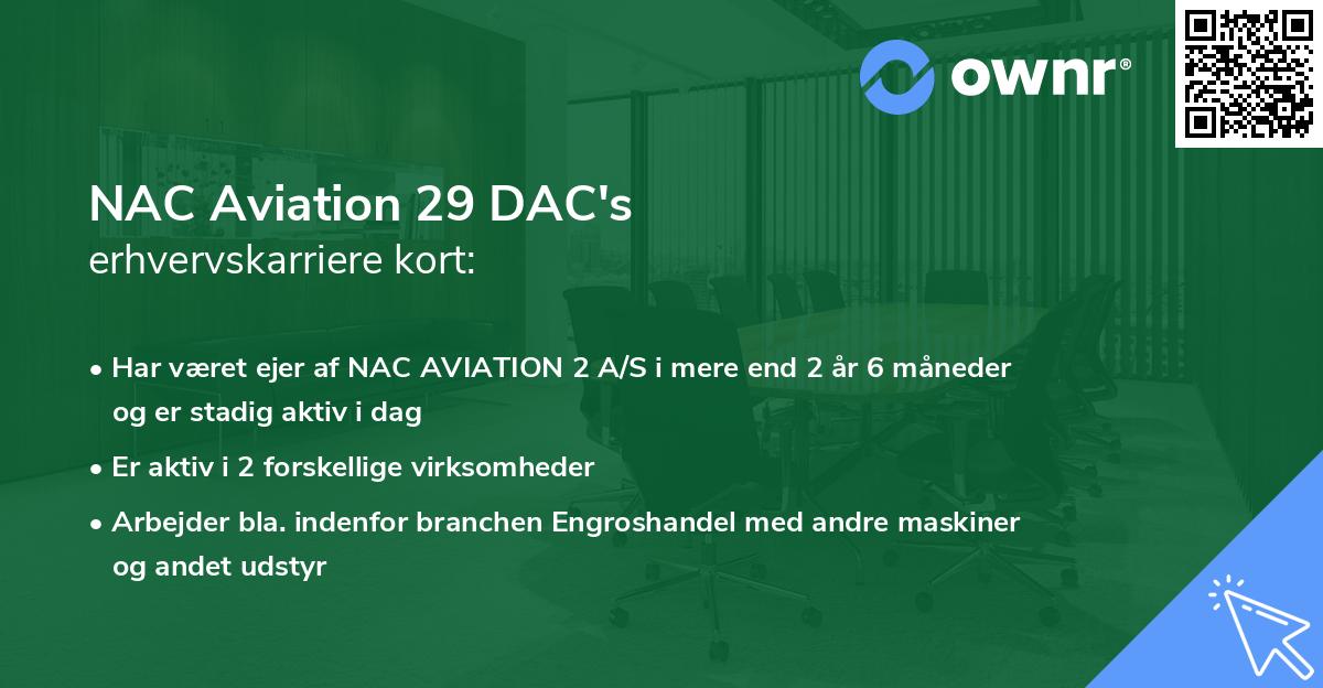 NAC Aviation 29 DAC's erhvervskarriere kort