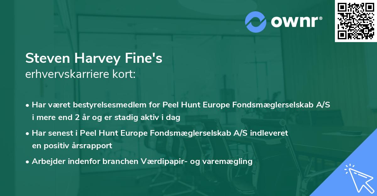 Steven Harvey Fine's erhvervskarriere kort
