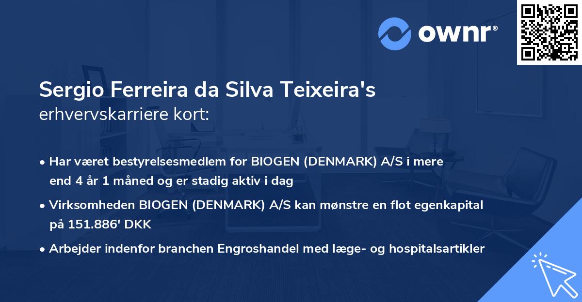 Sergio Ferreira da Silva Teixeira's erhvervskarriere kort