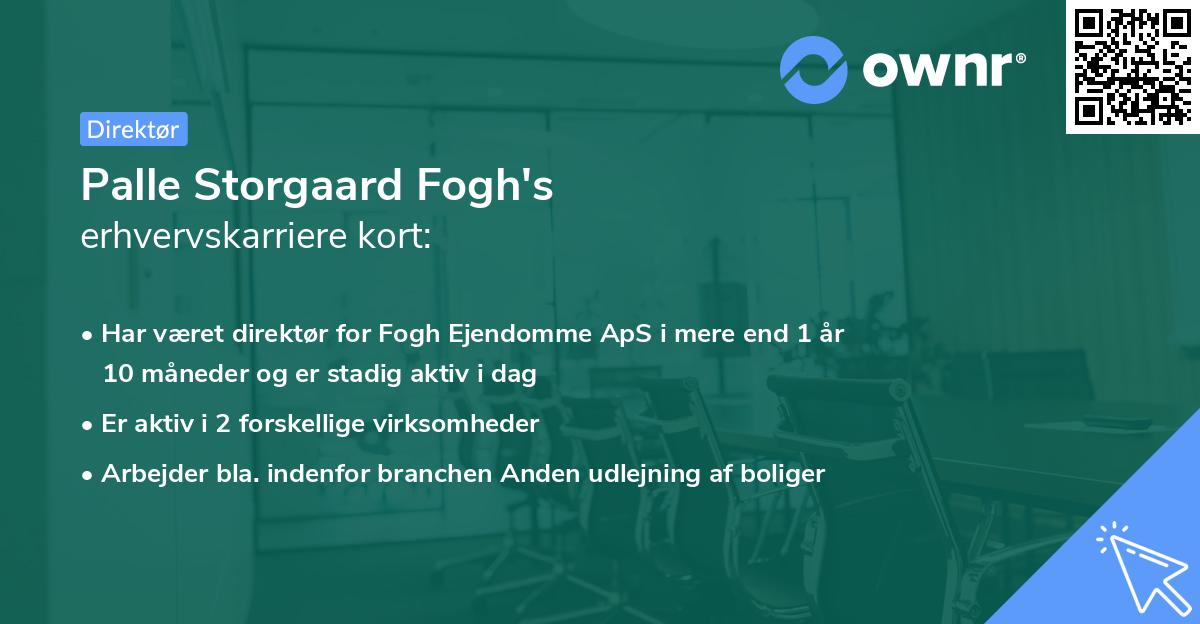 Palle Storgaard Fogh's erhvervskarriere kort
