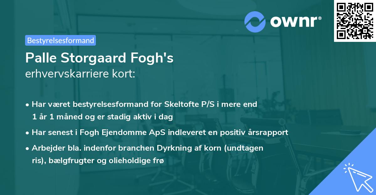 Palle Storgaard Fogh's erhvervskarriere kort