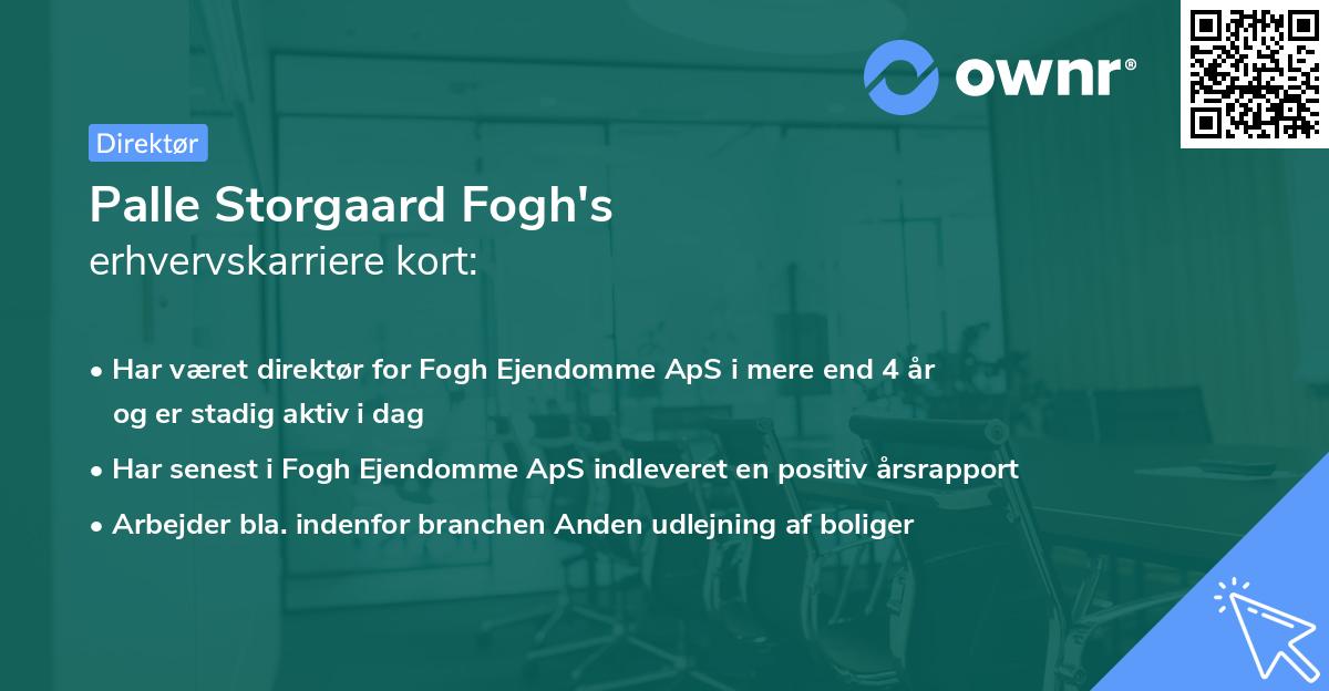 Palle Storgaard Fogh's erhvervskarriere kort
