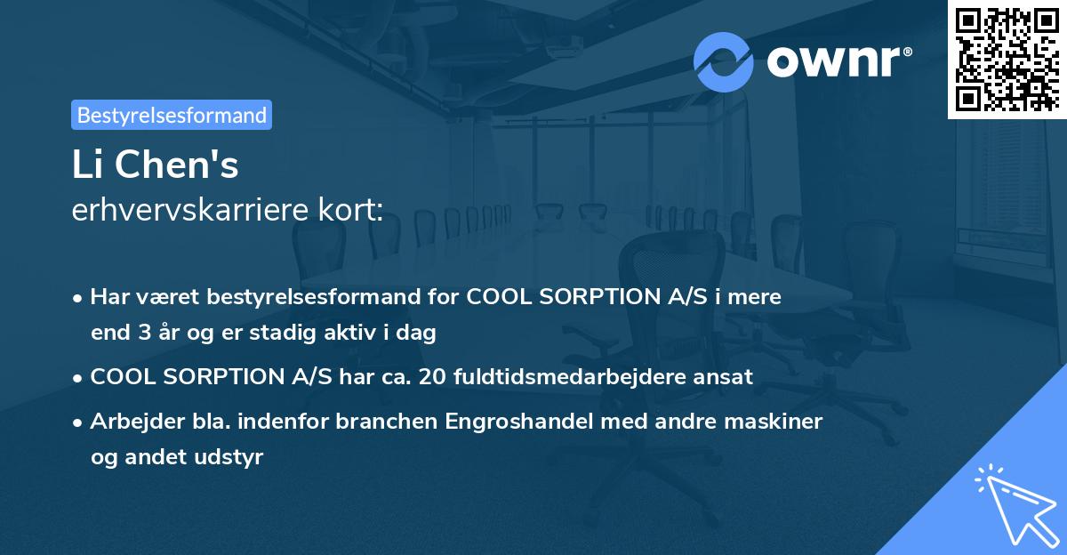Li Chen's erhvervskarriere kort