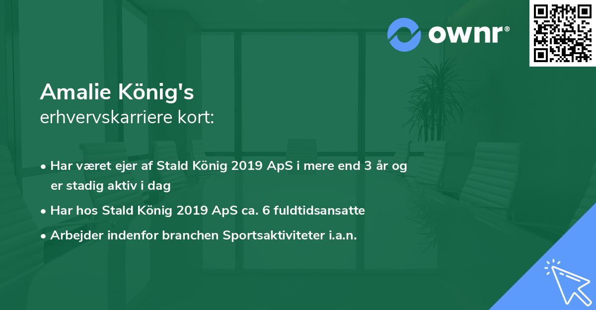 Amalie König's erhvervskarriere kort