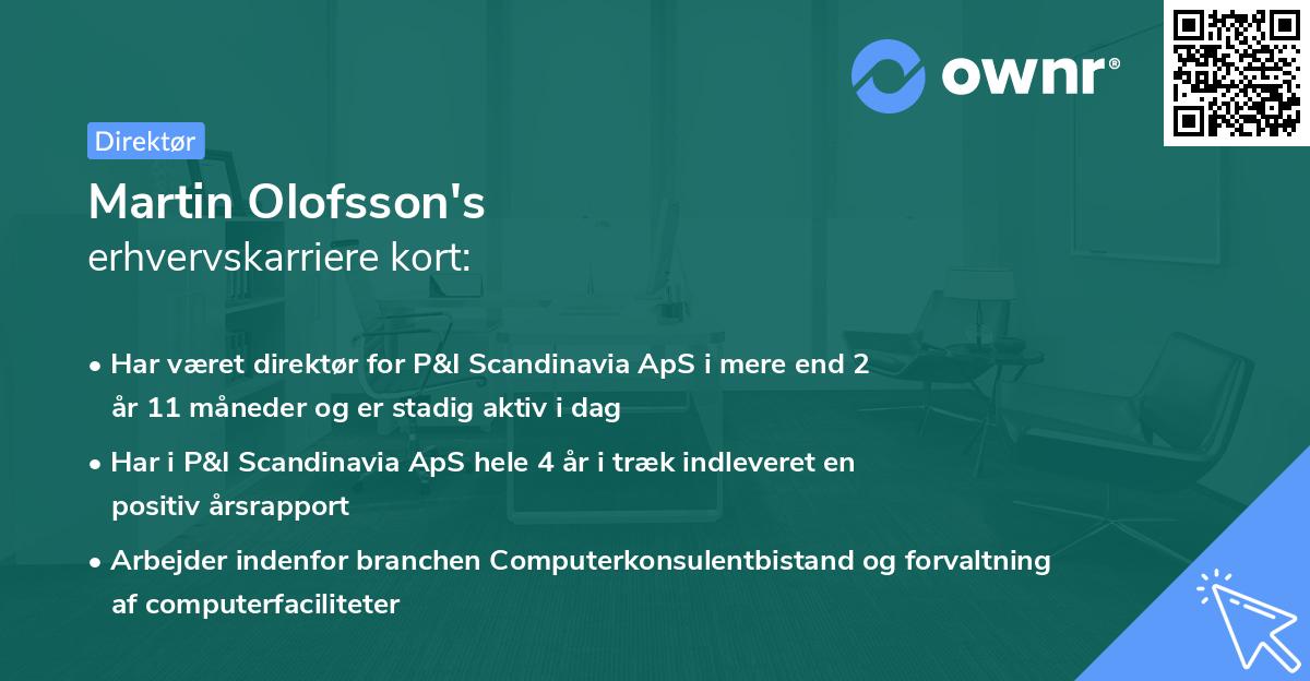 Martin Olofsson's erhvervskarriere kort