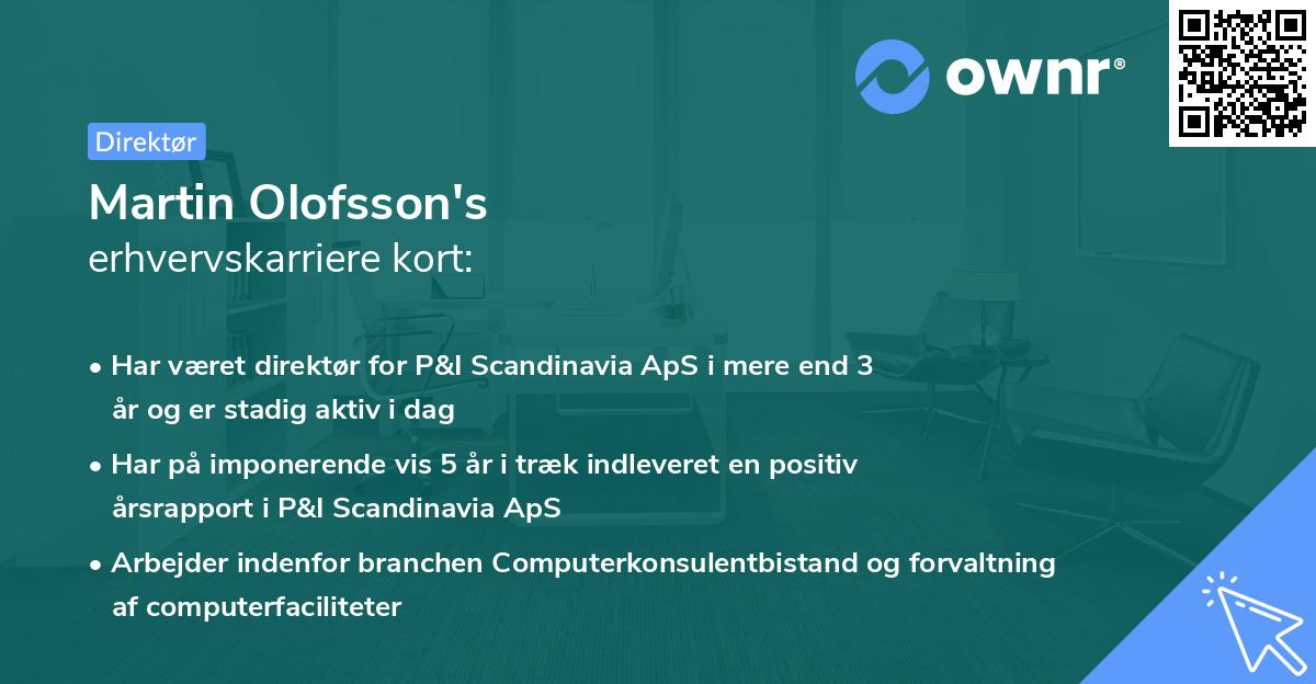 Martin Olofsson's erhvervskarriere kort