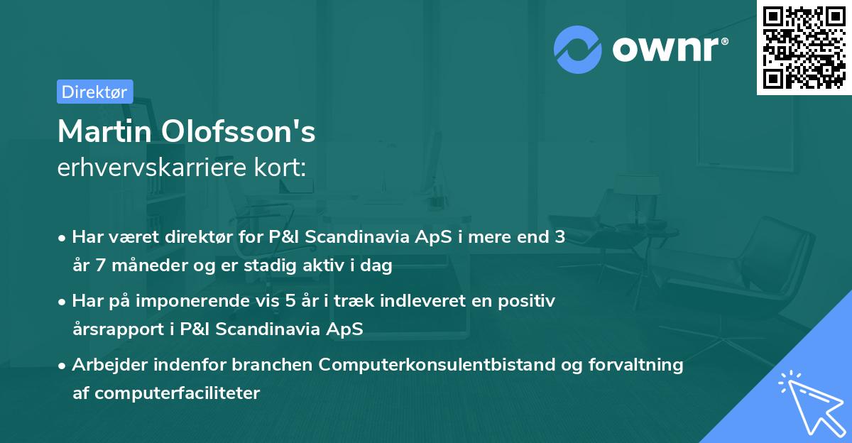 Martin Olofsson's erhvervskarriere kort