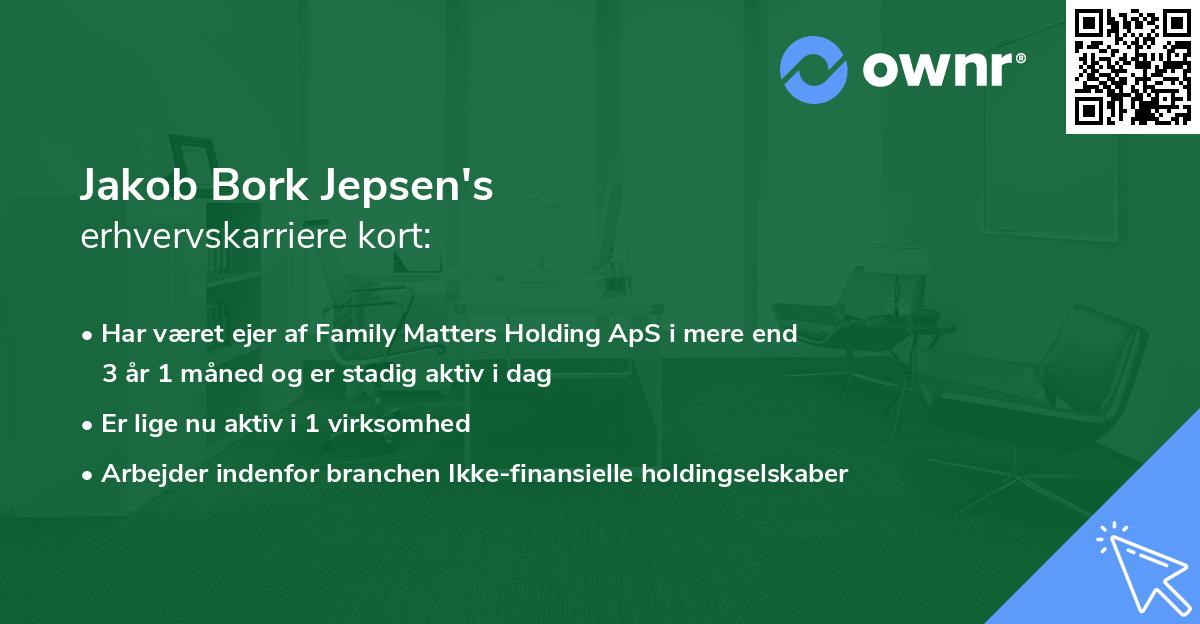 Jakob Bork Jepsen's erhvervskarriere kort