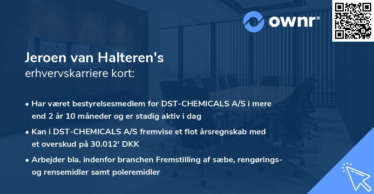 Jeroen van Halteren's erhvervskarriere kort