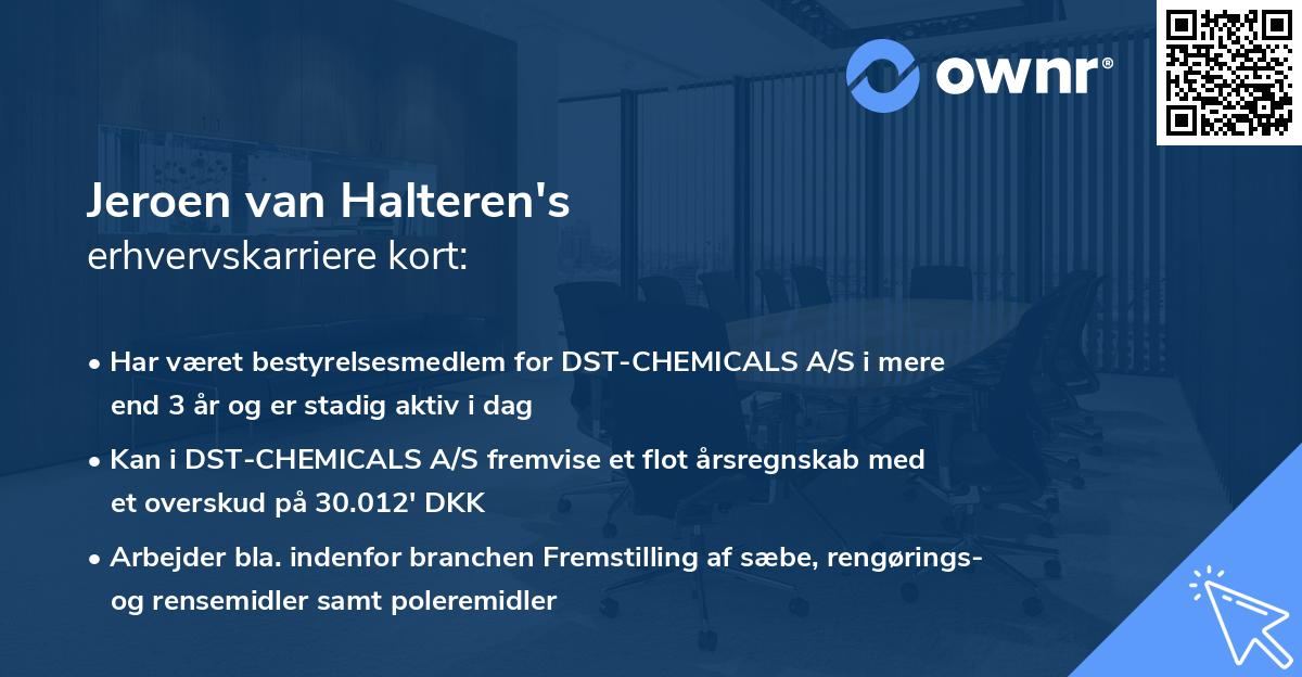 Jeroen van Halteren's erhvervskarriere kort