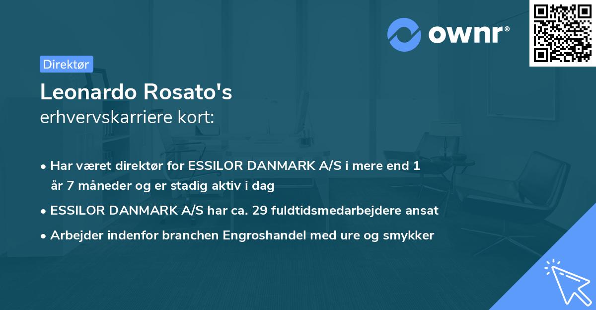 Leonardo Rosato's erhvervskarriere kort