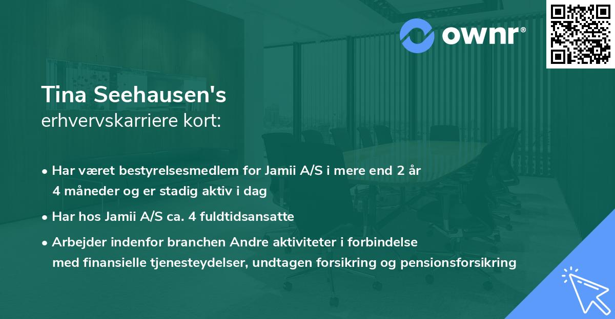 Tina Seehausen's erhvervskarriere kort
