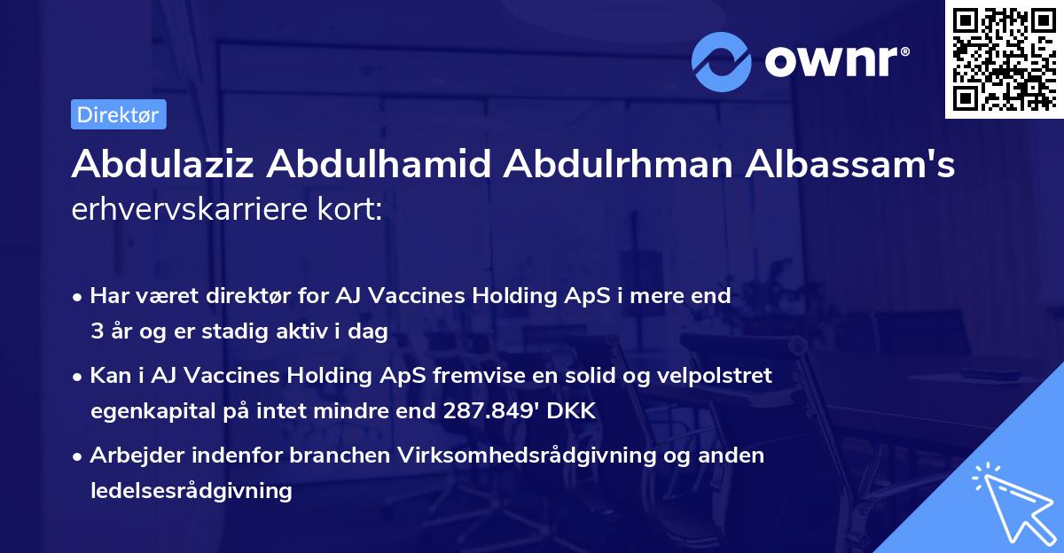 Abdulaziz Abdulhamid Abdulrhman Albassam's erhvervskarriere kort