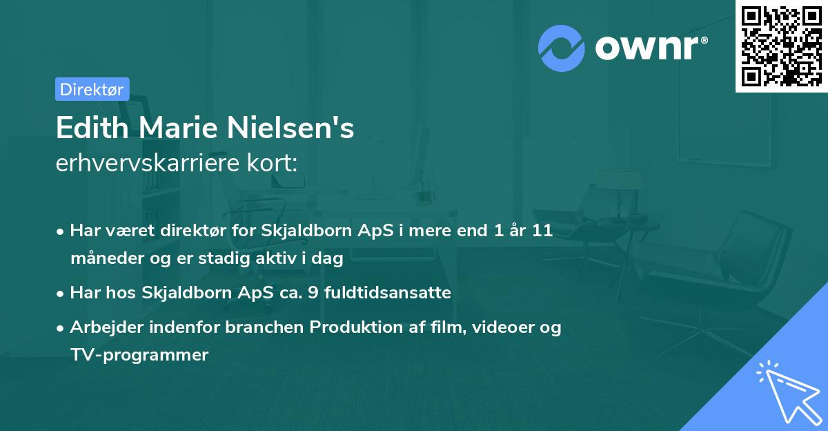 Edith Marie Nielsen's erhvervskarriere kort
