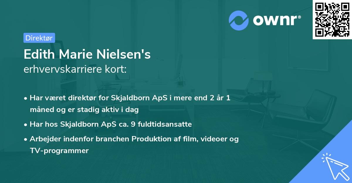 Edith Marie Nielsen's erhvervskarriere kort