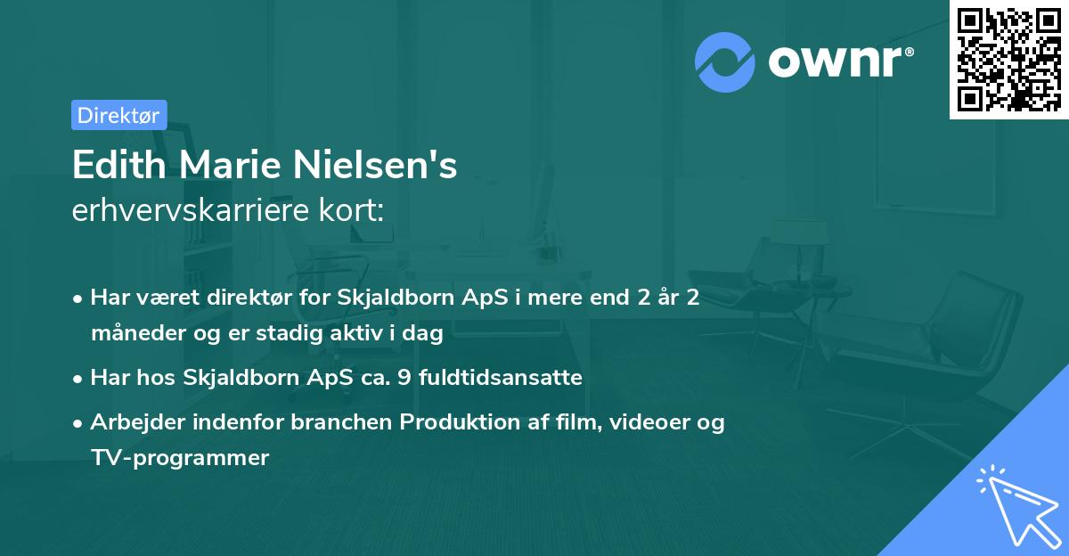 Edith Marie Nielsen's erhvervskarriere kort