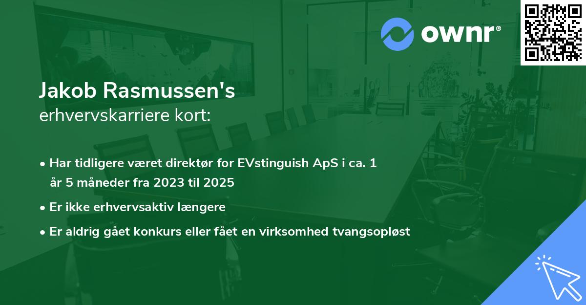 Jakob Rasmussen's erhvervskarriere kort