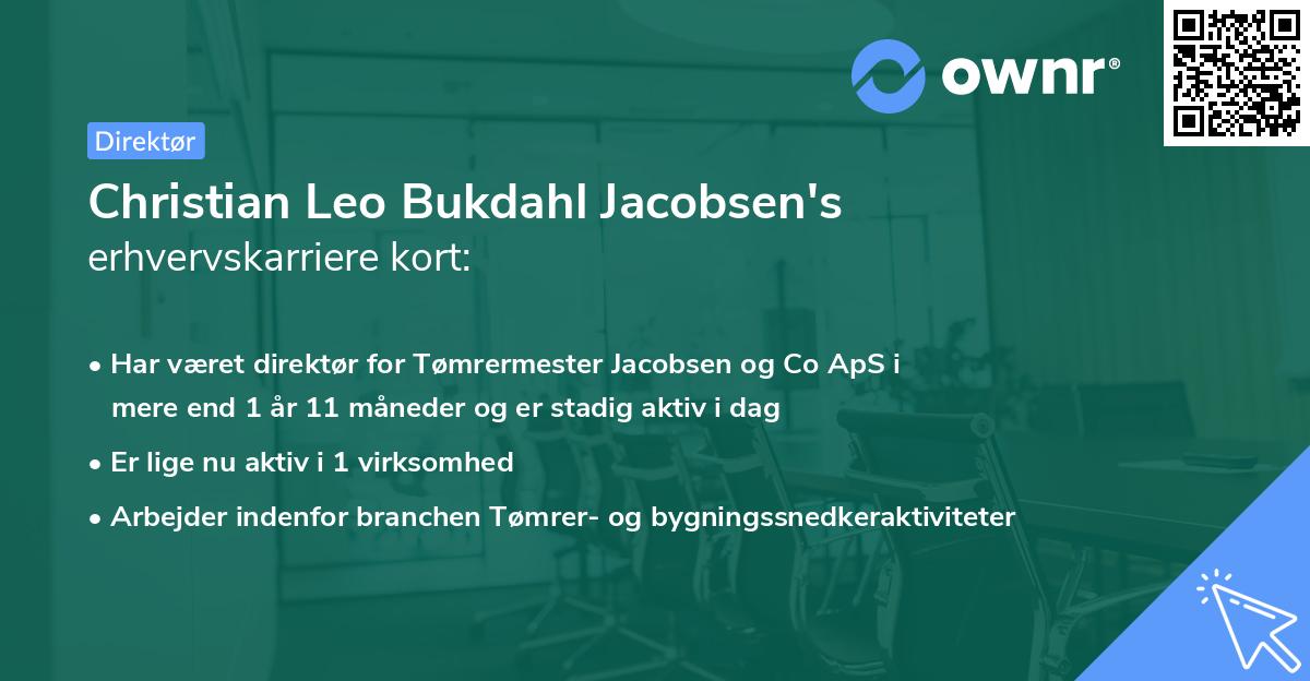 Christian Leo Bukdahl Jacobsen's erhvervskarriere kort