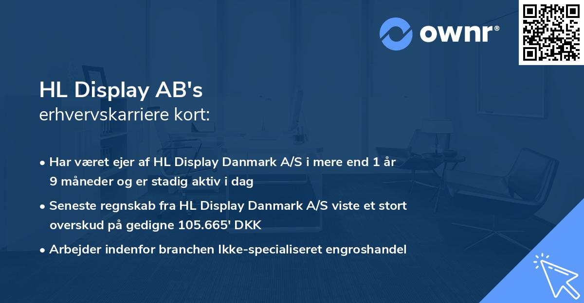HL Display AB's erhvervskarriere kort