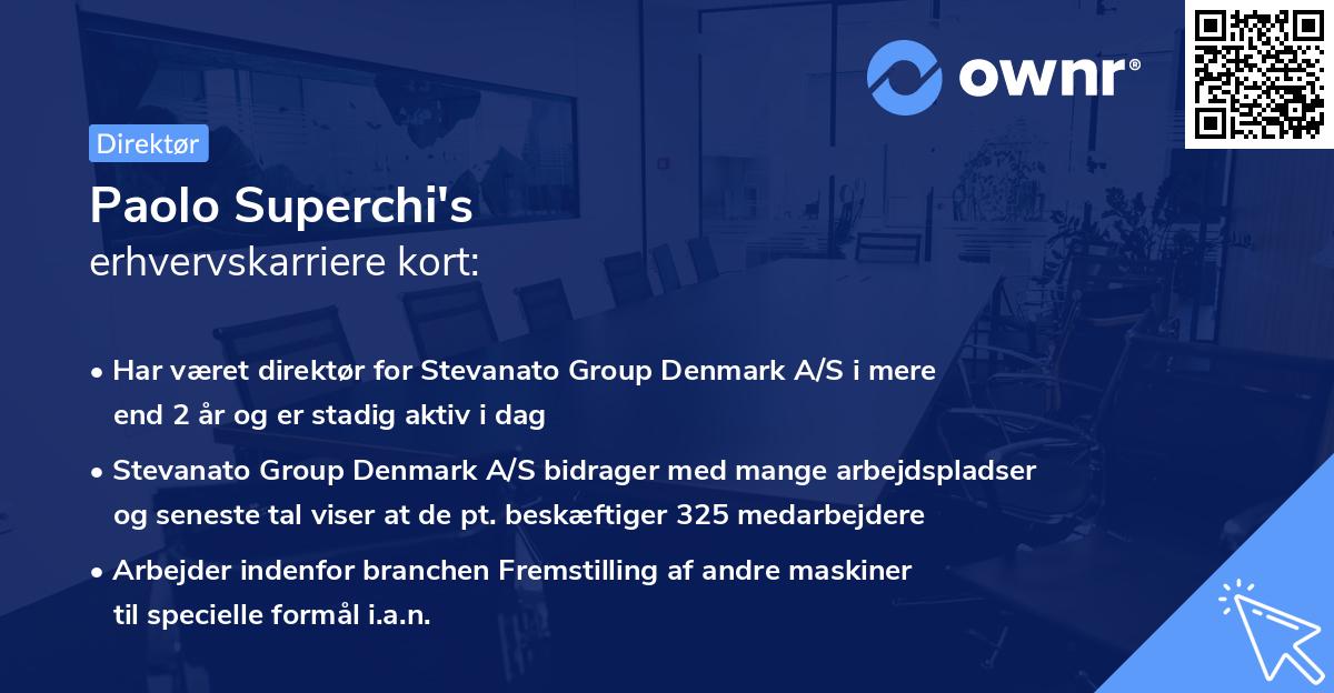 Paolo Superchi's erhvervskarriere kort