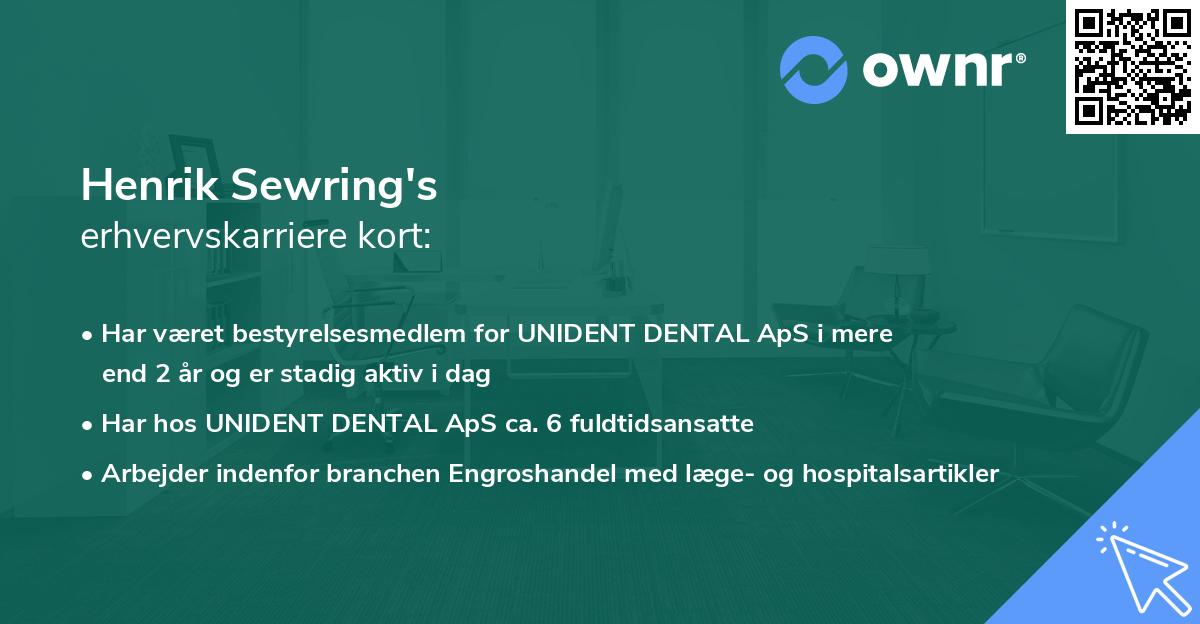Henrik Sewring's erhvervskarriere kort