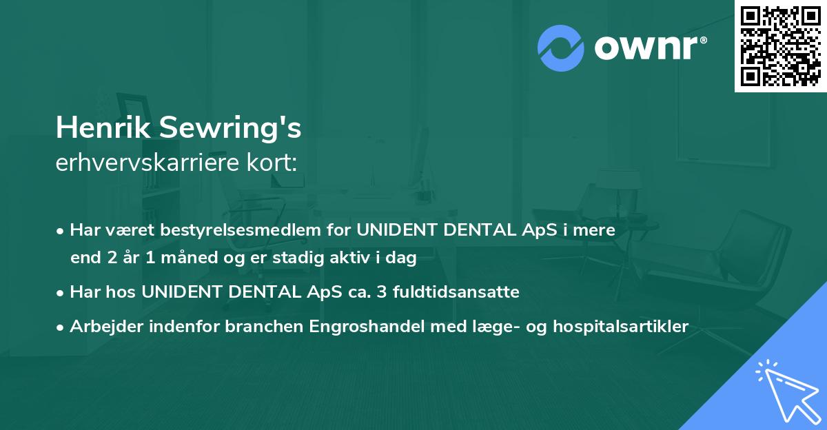 Henrik Sewring's erhvervskarriere kort
