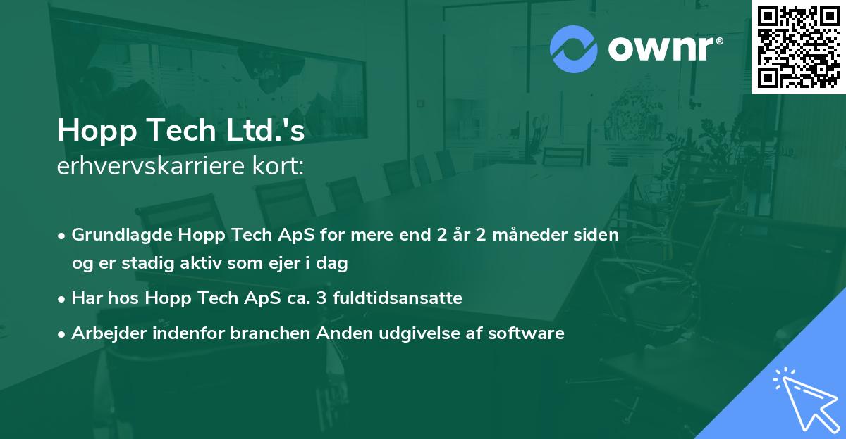 Hopp Tech Ltd.'s erhvervskarriere kort