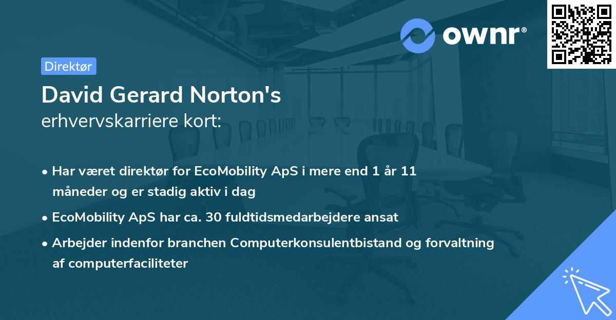 David Gerard Norton's erhvervskarriere kort