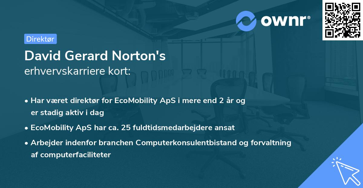 David Gerard Norton's erhvervskarriere kort