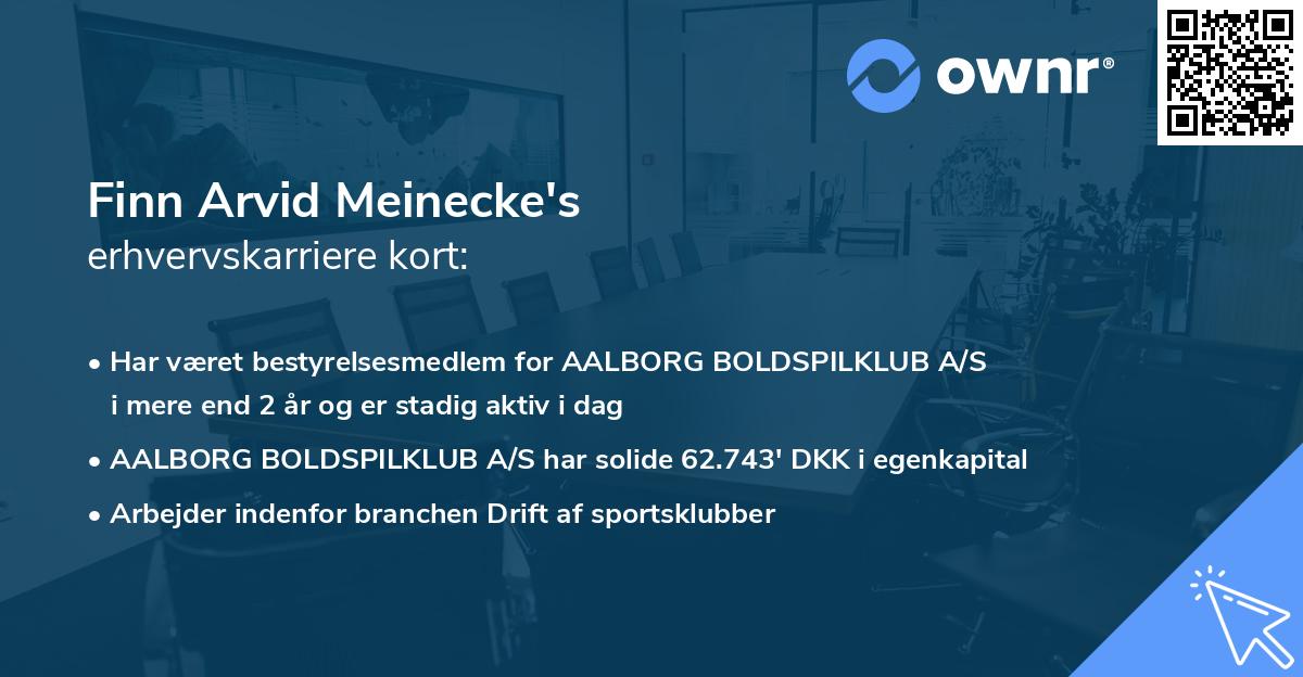 Finn Arvid Meinecke's erhvervskarriere kort
