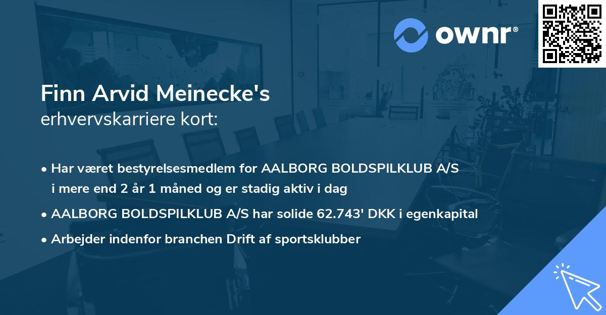 Finn Arvid Meinecke's erhvervskarriere kort