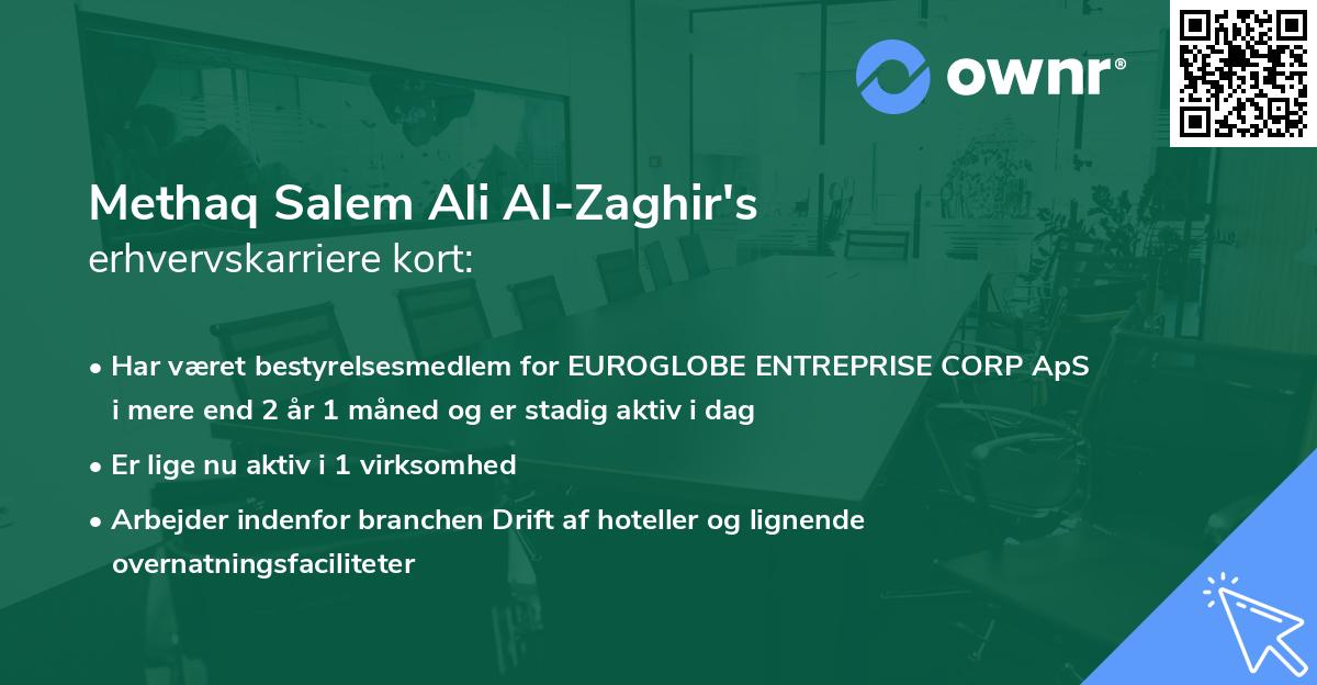Methaq Salem Ali Al-Zaghir's erhvervskarriere kort