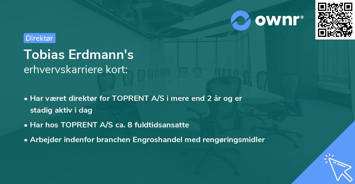 Tobias Erdmann's erhvervskarriere kort