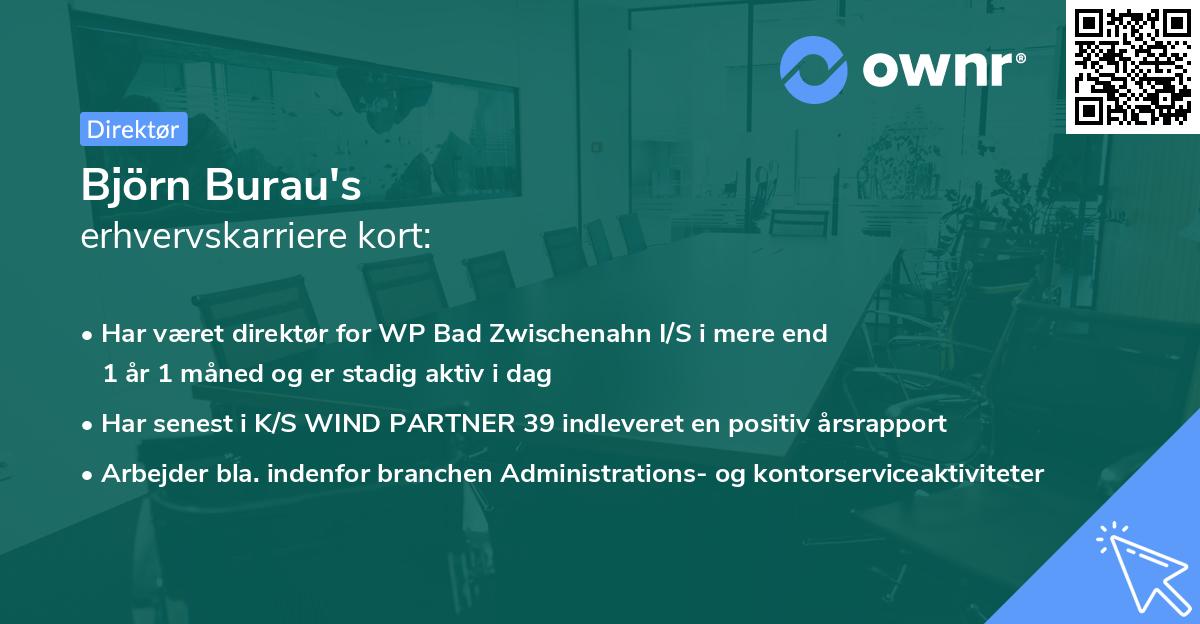 Björn Burau's erhvervskarriere kort