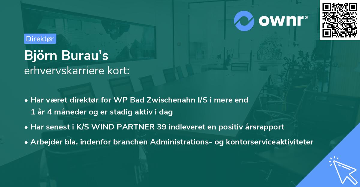 Björn Burau's erhvervskarriere kort