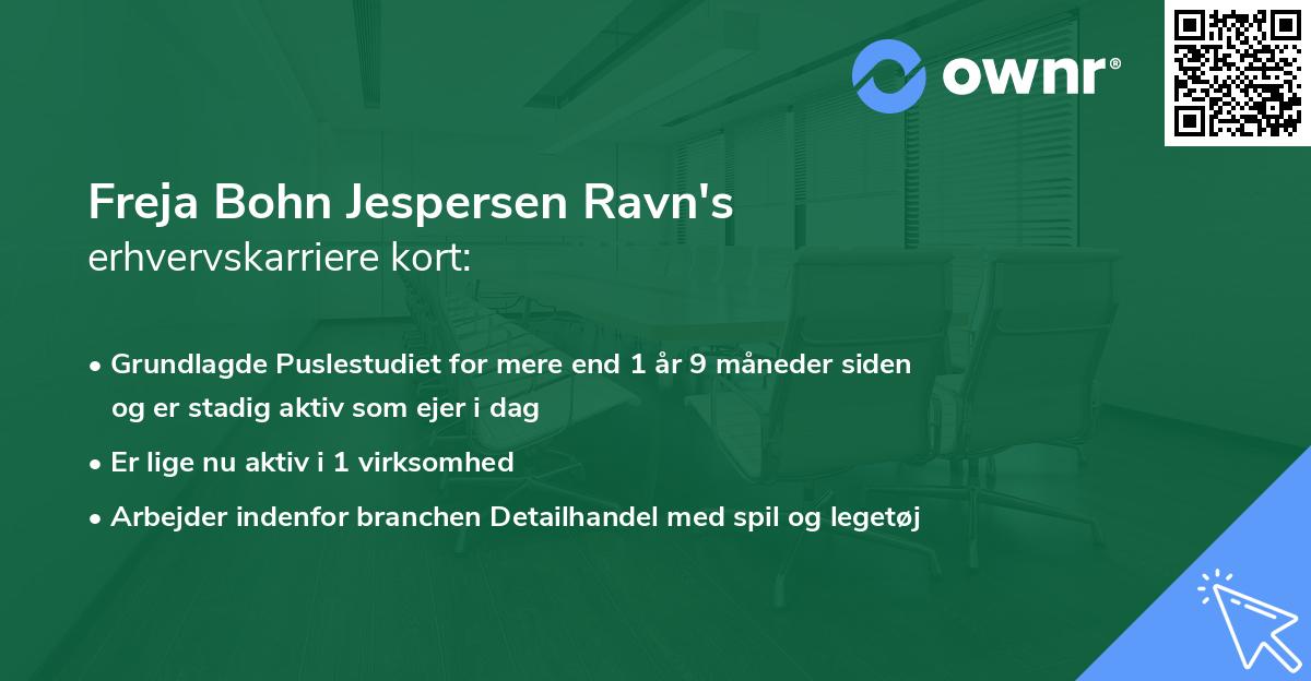 Freja Bohn Jespersen Ravn's erhvervskarriere kort