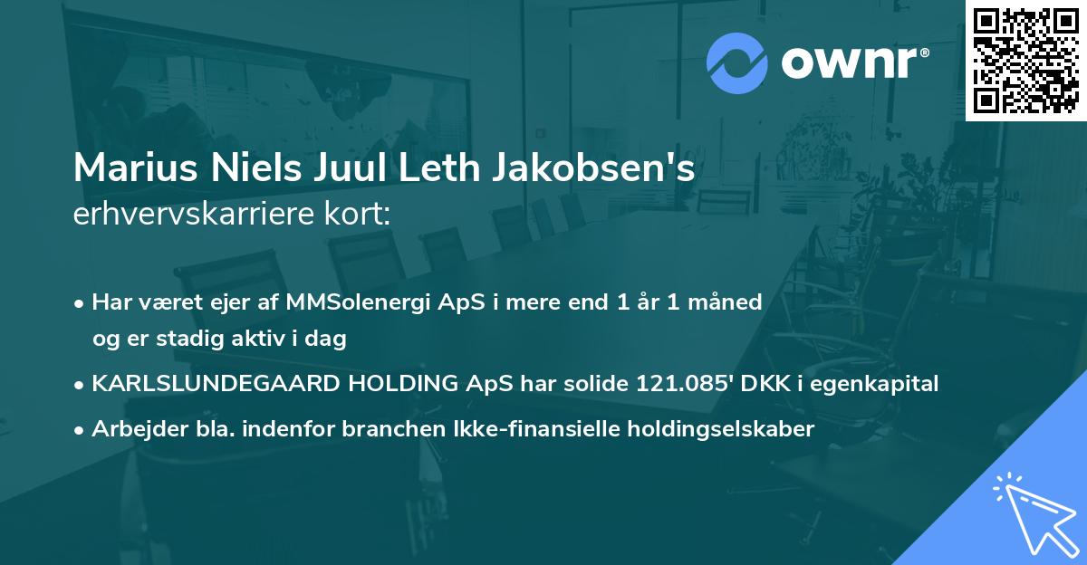Marius Niels Juul Leth Jakobsen's erhvervskarriere kort