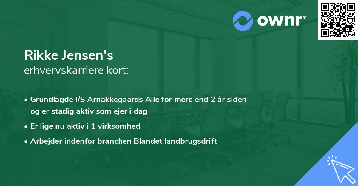 Rikke Jensen's erhvervskarriere kort