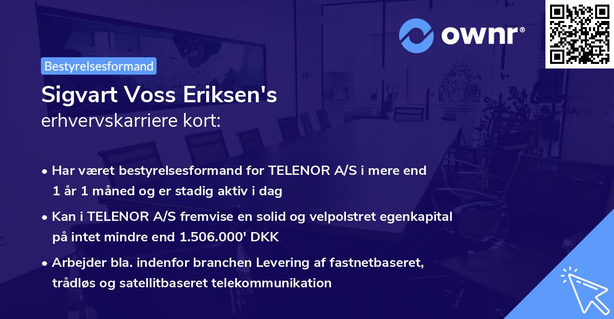 Sigvart Voss Eriksen's erhvervskarriere kort