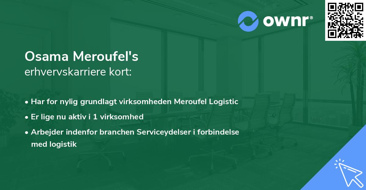 Osama Meroufel's erhvervskarriere kort