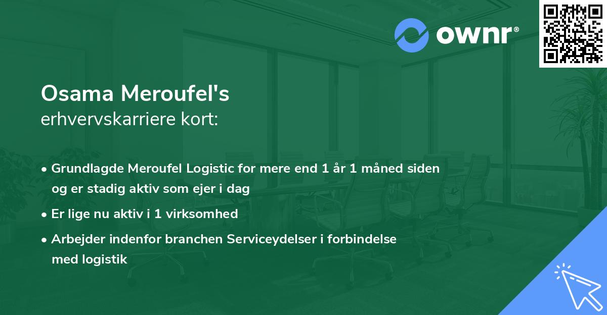 Osama Meroufel's erhvervskarriere kort