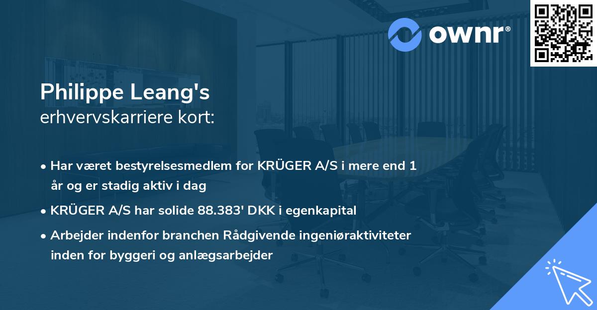 Philippe Leang's erhvervskarriere kort